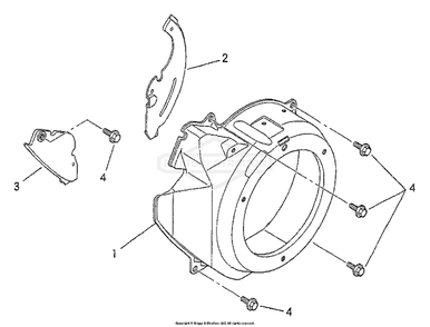 Fan Cover Diagram and Parts List for 1715-0  Briggs and Stratton Generator